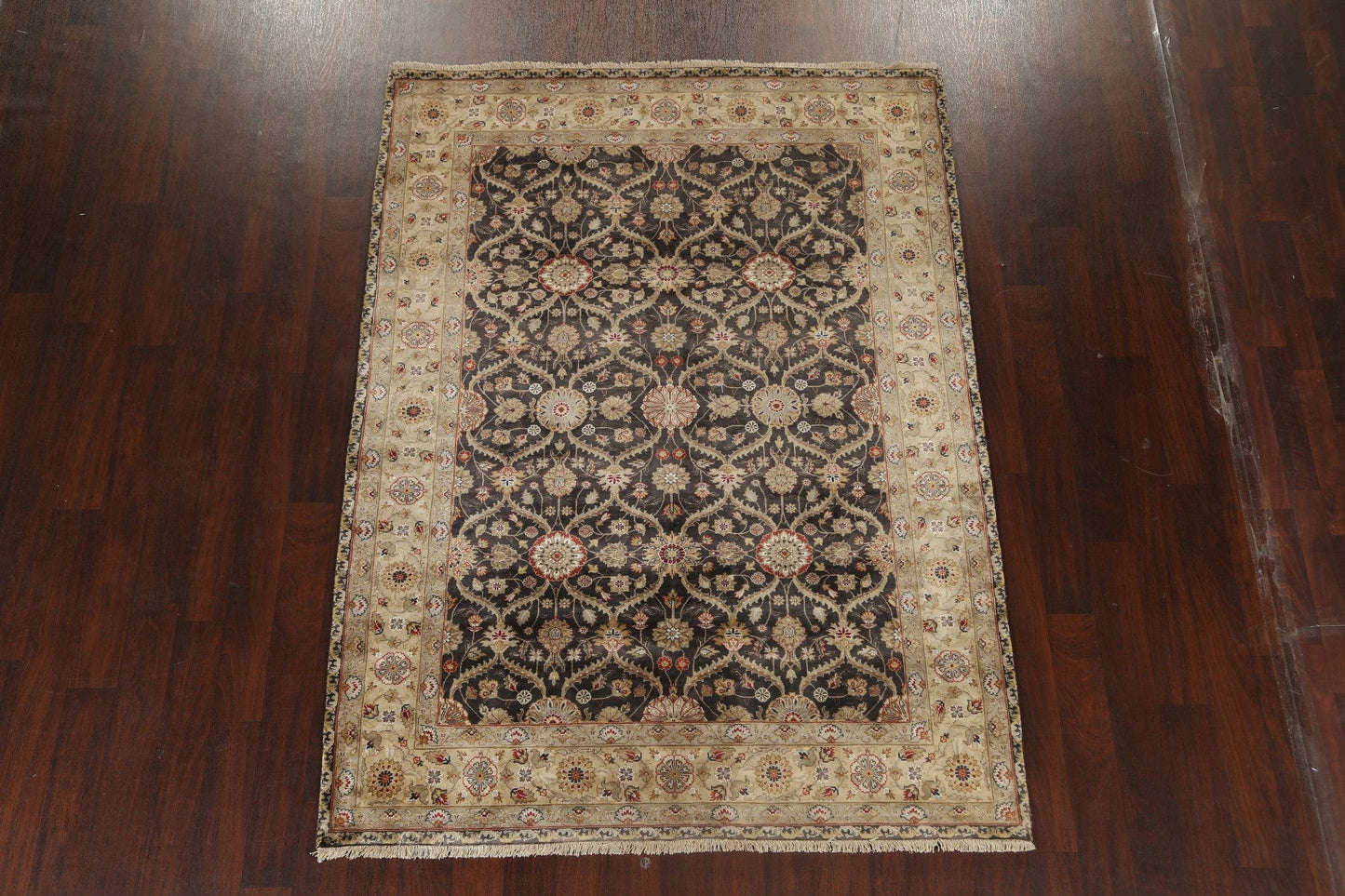 100% Vegetable Dye Floral Kashan Oriental Area Rug 6x8