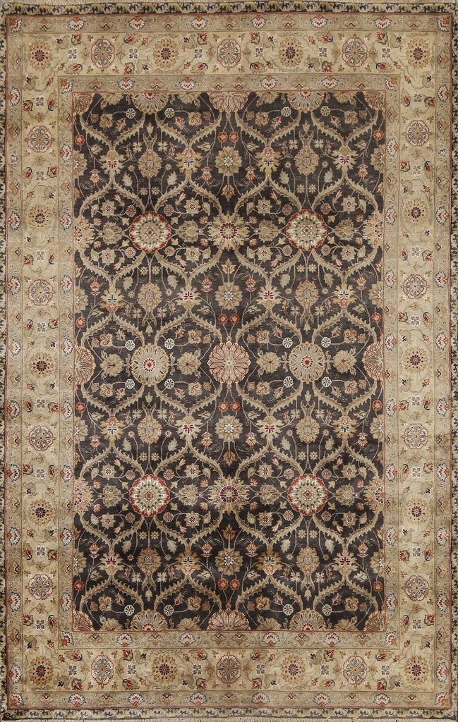 100% Vegetable Dye Floral Kashan Oriental Area Rug 6x8