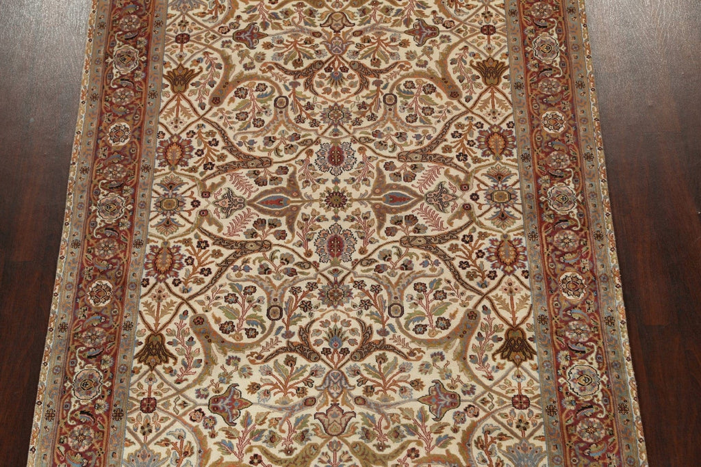 100% Vegetable Dye Floral Kashan Oriental Area Rug 6x9