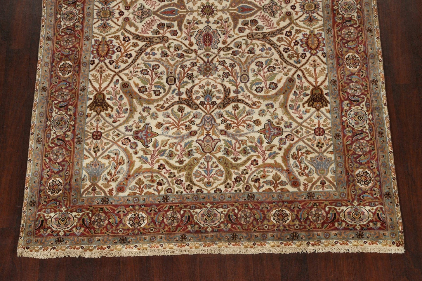 100% Vegetable Dye Floral Kashan Oriental Area Rug 6x9