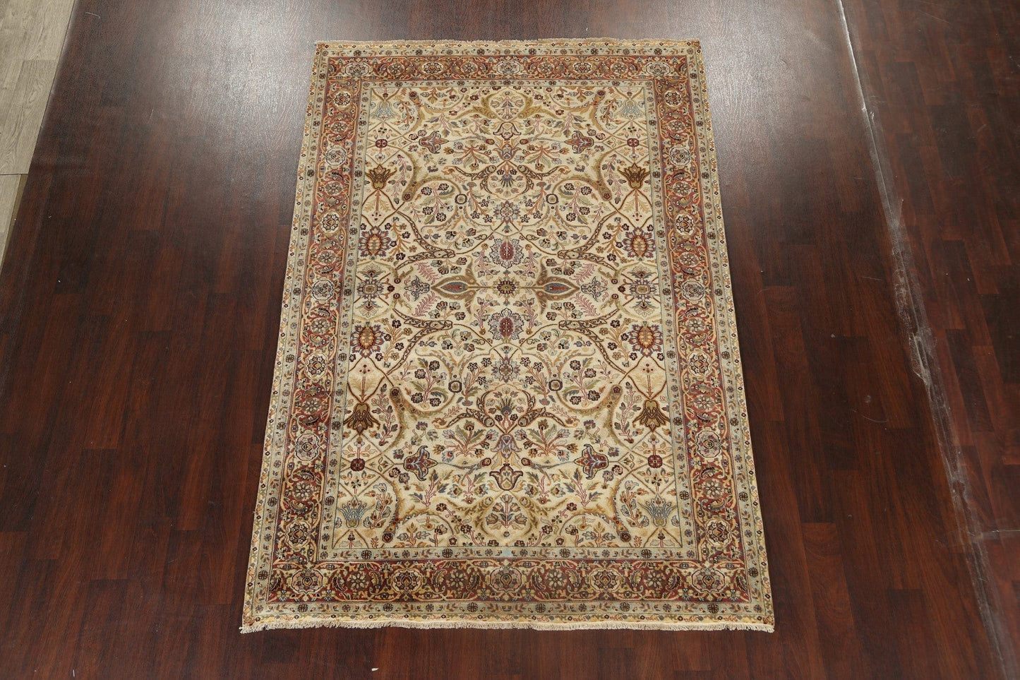 100% Vegetable Dye Floral Kashan Oriental Area Rug 6x9