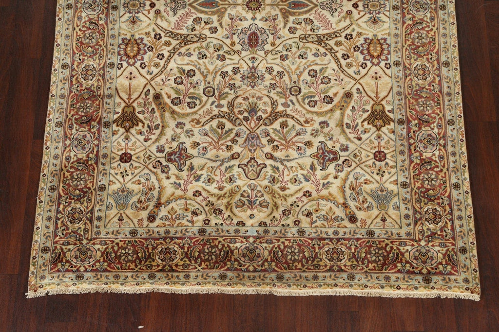 100% Vegetable Dye Floral Kashan Oriental Area Rug 6x9