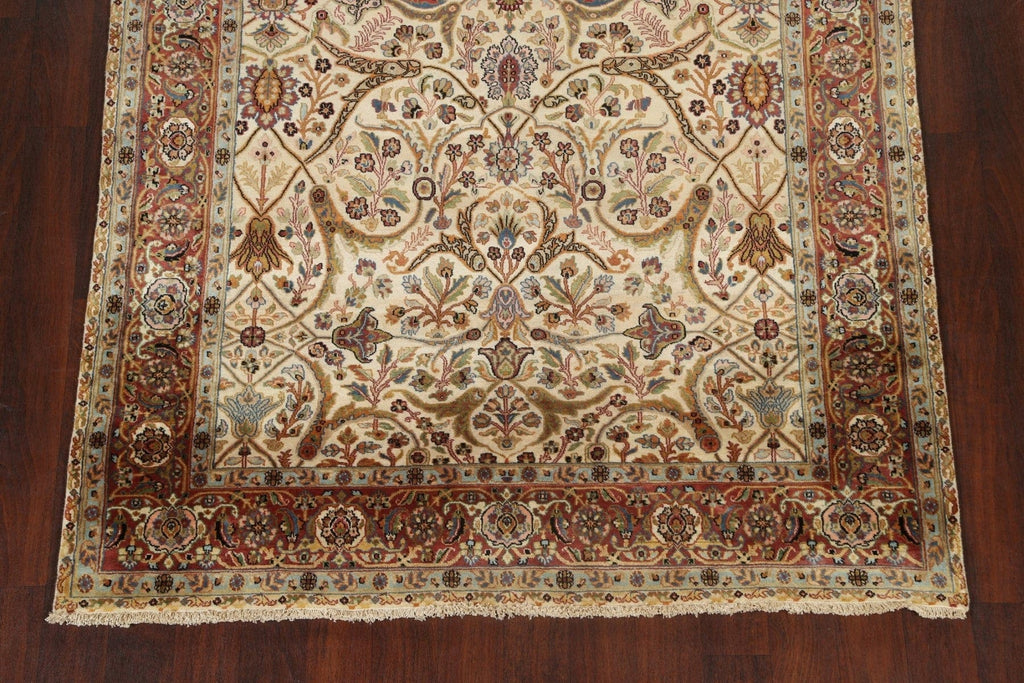 100% Vegetable Dye Floral Kashan Oriental Area Rug 6x9