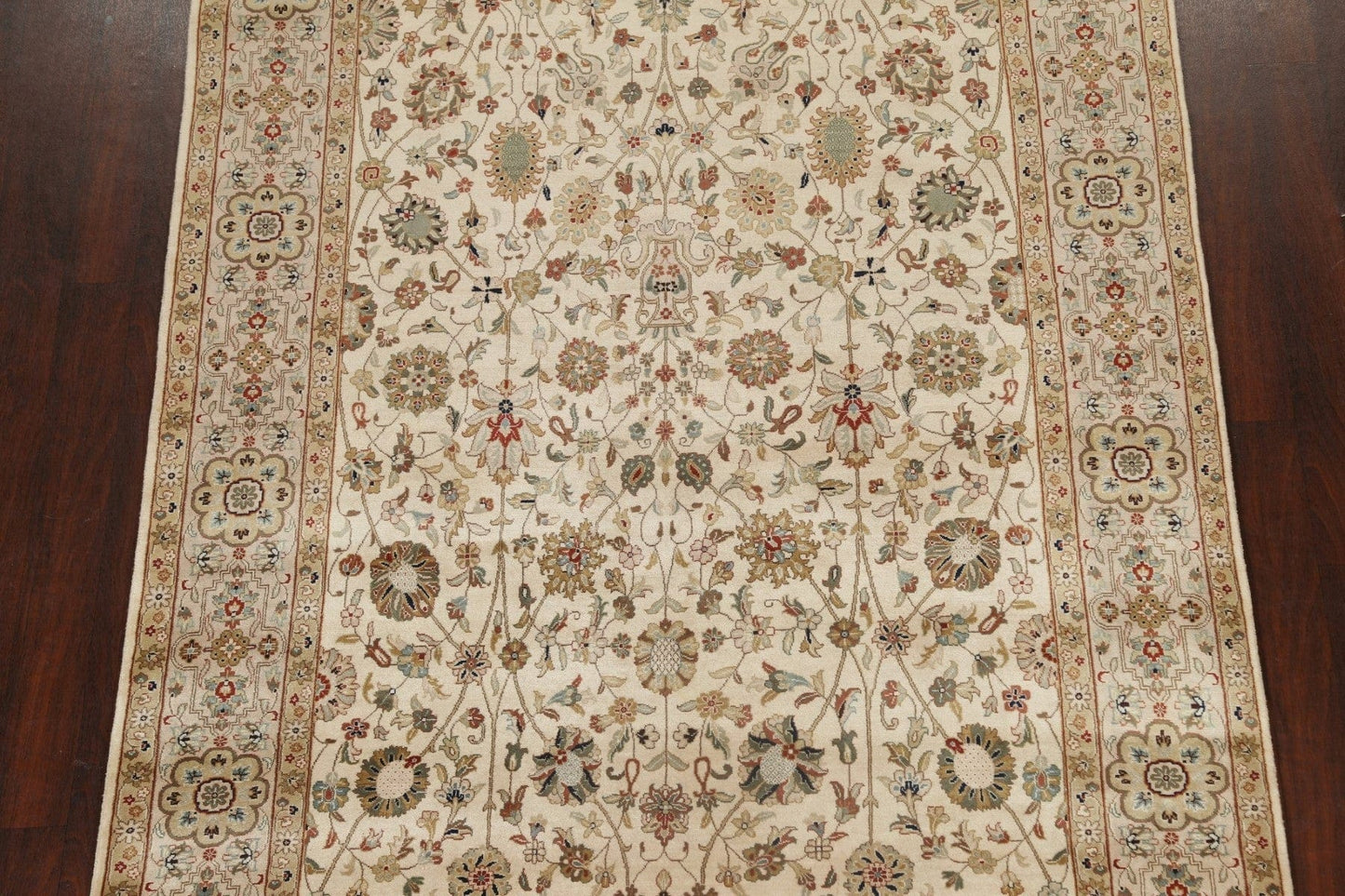 100% Vegetable Dye Floral Kashan Oriental Area Rug 6x10