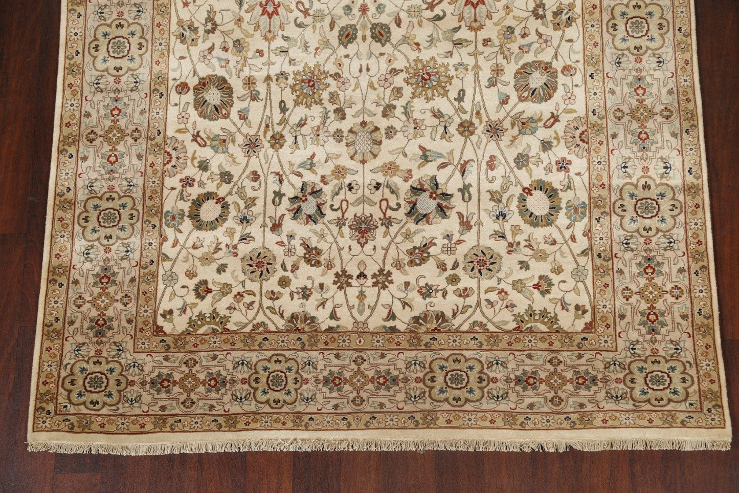 100% Vegetable Dye Floral Kashan Oriental Area Rug 6x10