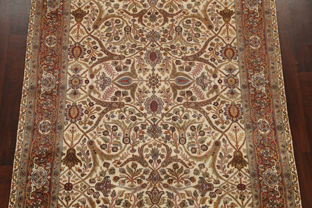 100% Vegetable Dye Floral Kashan Oriental Area Rug 6x9