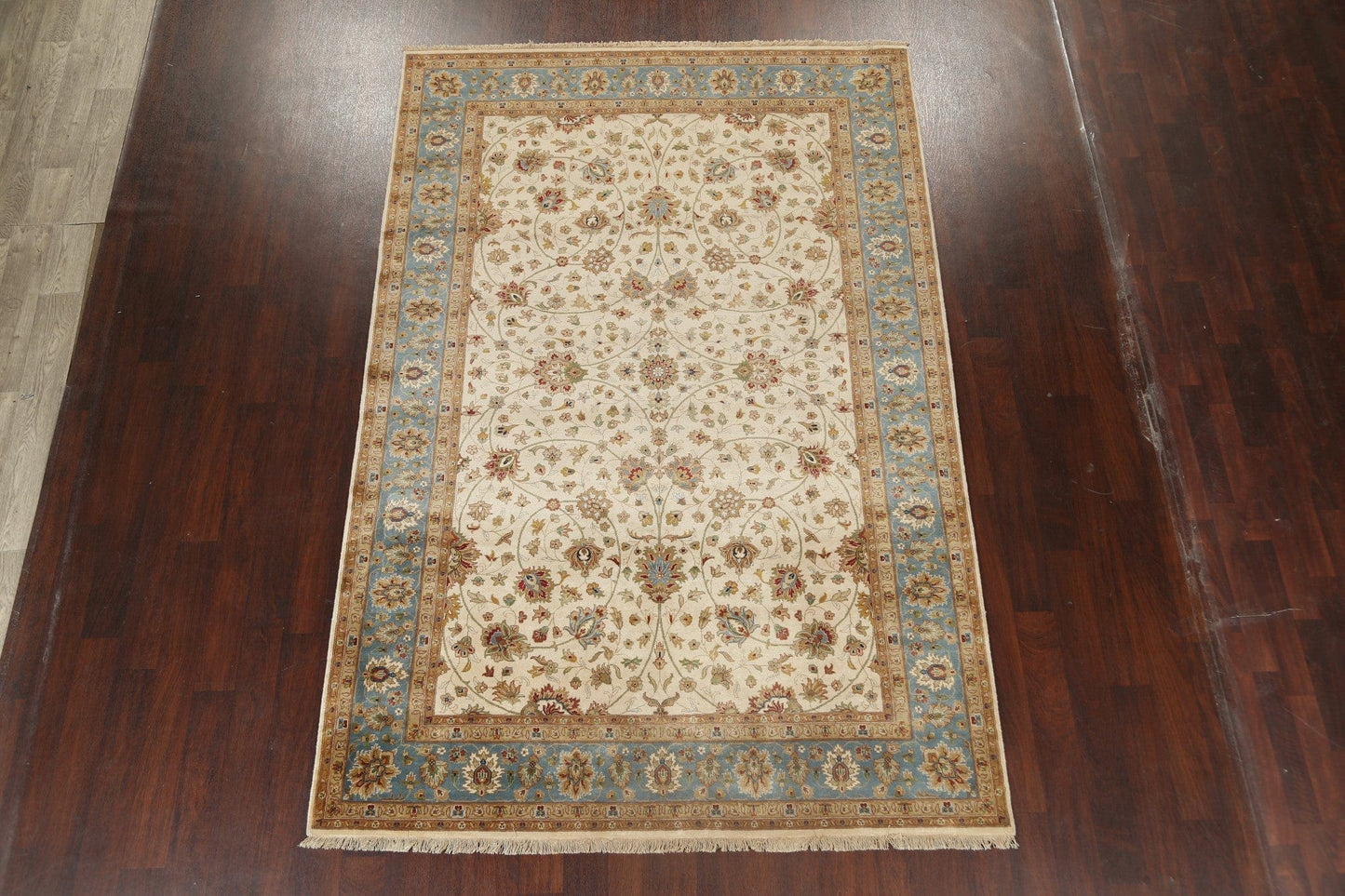 100% Vegetable Dye Floral Kashan Oriental Area Rug 7x10