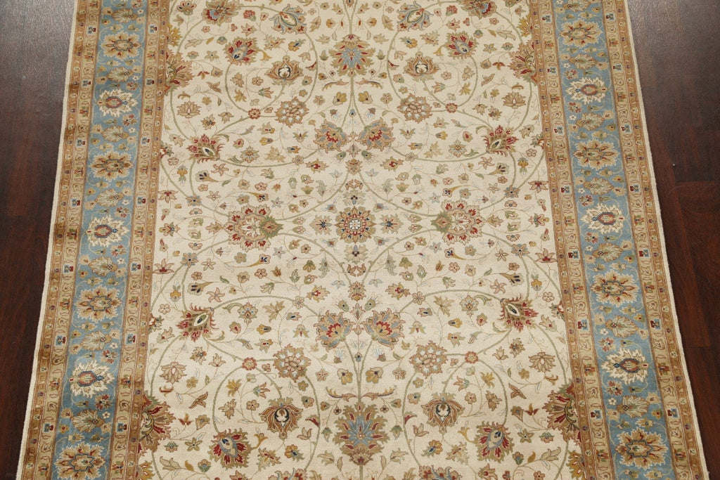 100% Vegetable Dye Floral Kashan Oriental Area Rug 7x10