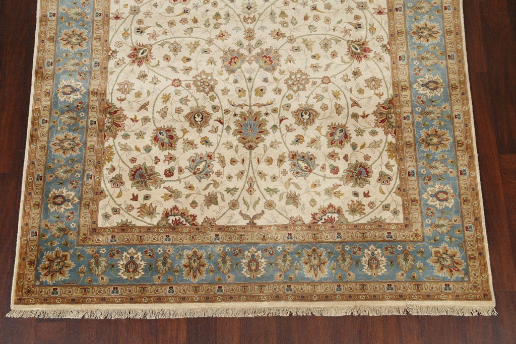 100% Vegetable Dye Floral Kashan Oriental Area Rug 7x10