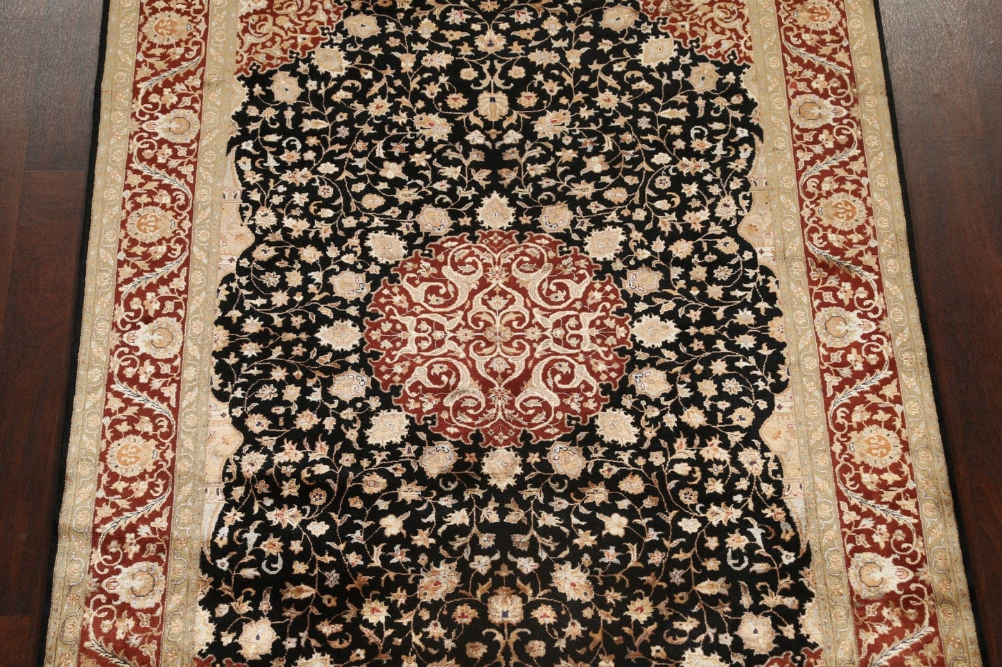 100% Vegetable Dye Floral Kashan Oriental Area Rug 6x8