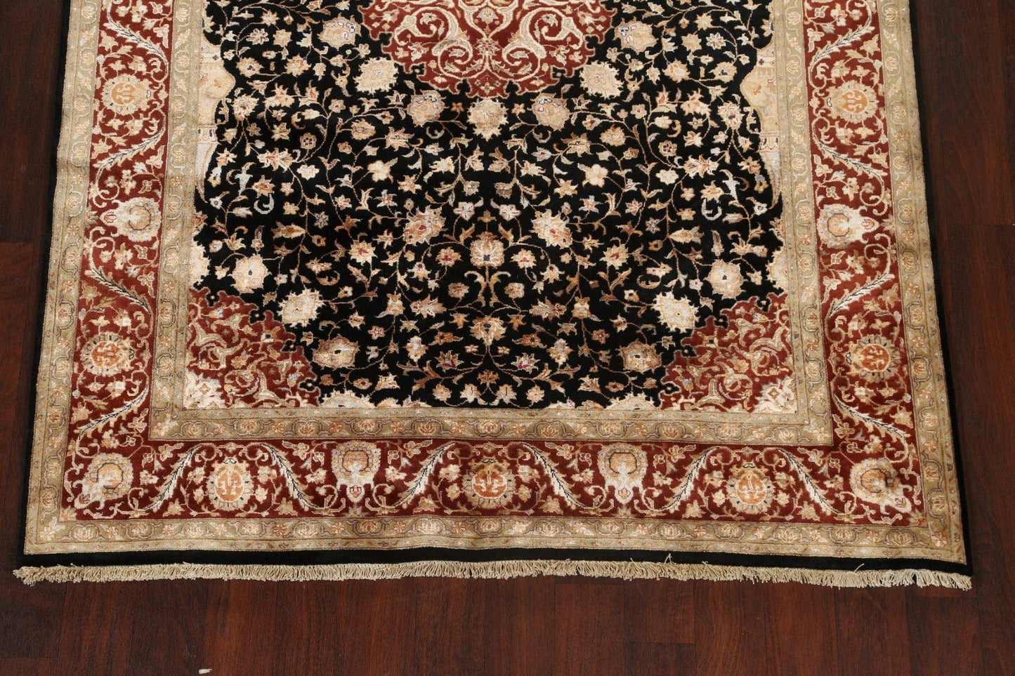 100% Vegetable Dye Floral Kashan Oriental Area Rug 6x8