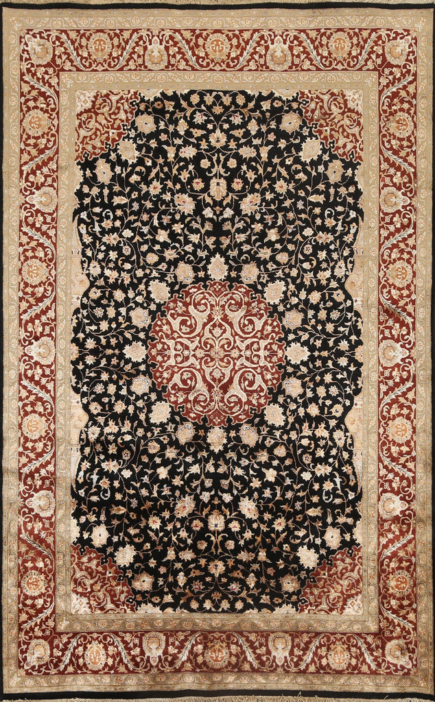 100% Vegetable Dye Floral Kashan Oriental Area Rug 6x8