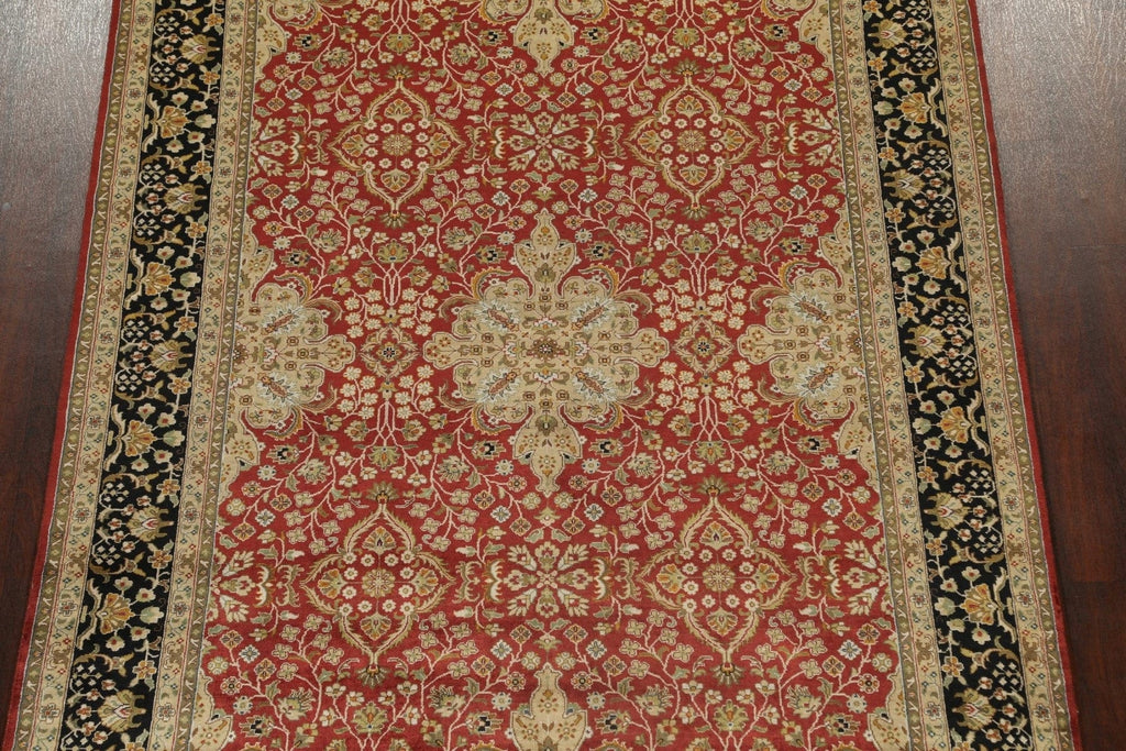 100% Vegetable Dye Floral Kashan Oriental Area Rug 6x9