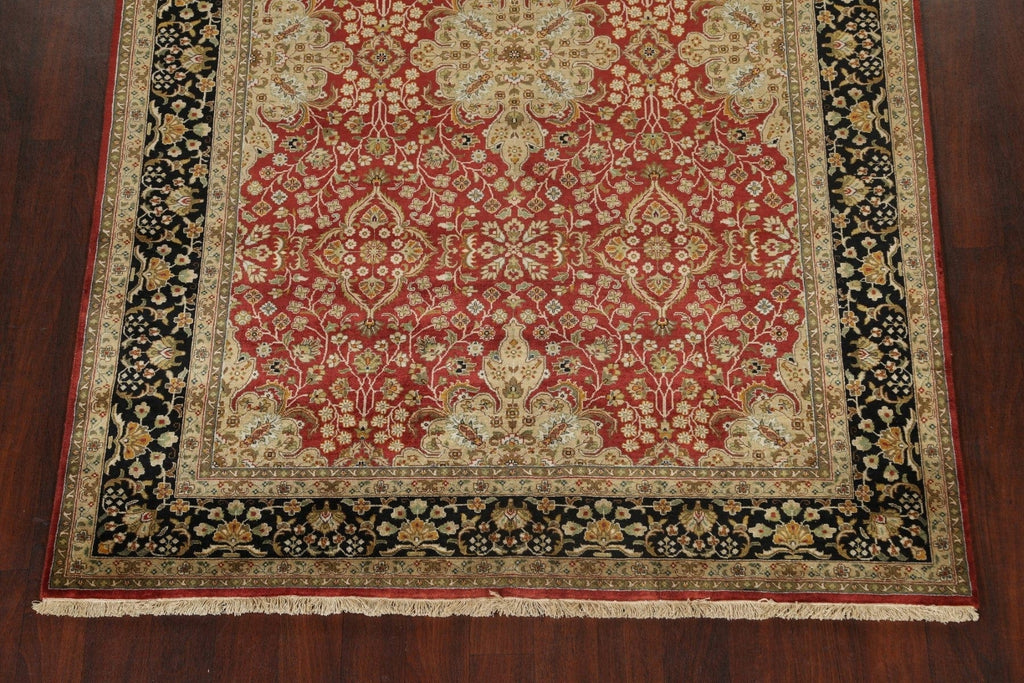 100% Vegetable Dye Floral Kashan Oriental Area Rug 6x9