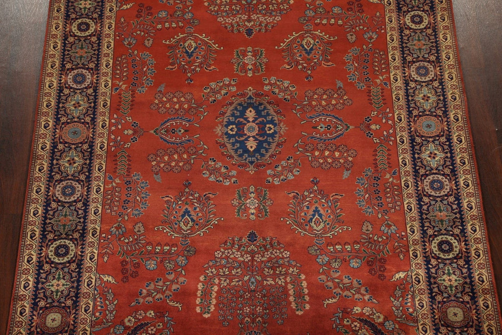 100% Vegetable Dye Floral Kashan Oriental Runner Rug 6x9