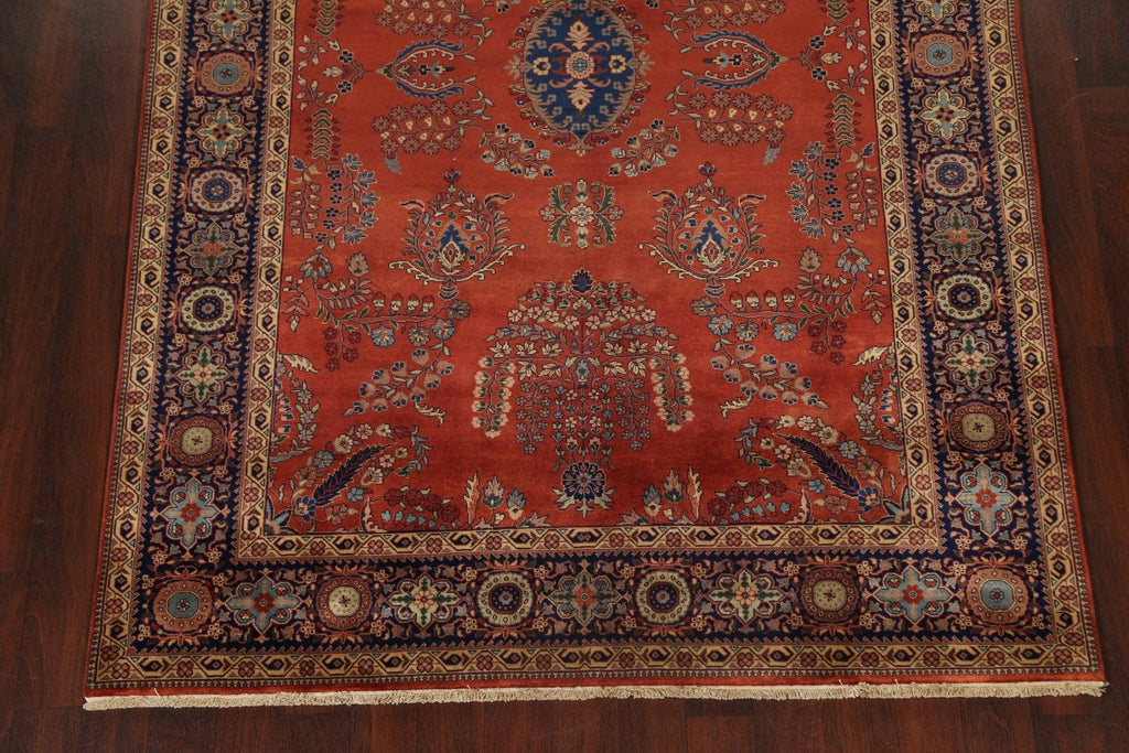 100% Vegetable Dye Floral Kashan Oriental Runner Rug 6x9