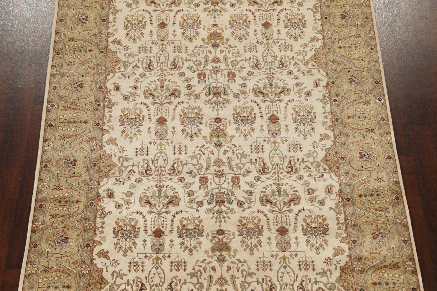 100% Vegetable Dye Floral Kashan Oriental Area Rug 7x10