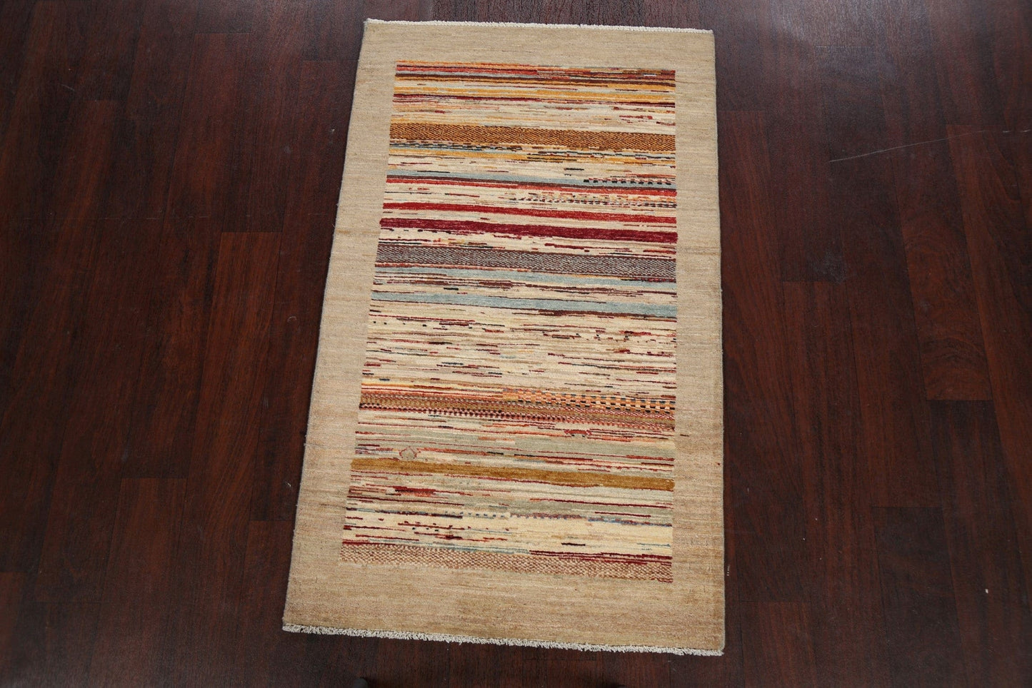 Stripe Gabbeh Kashkoli Oriental Area Rug 3x4