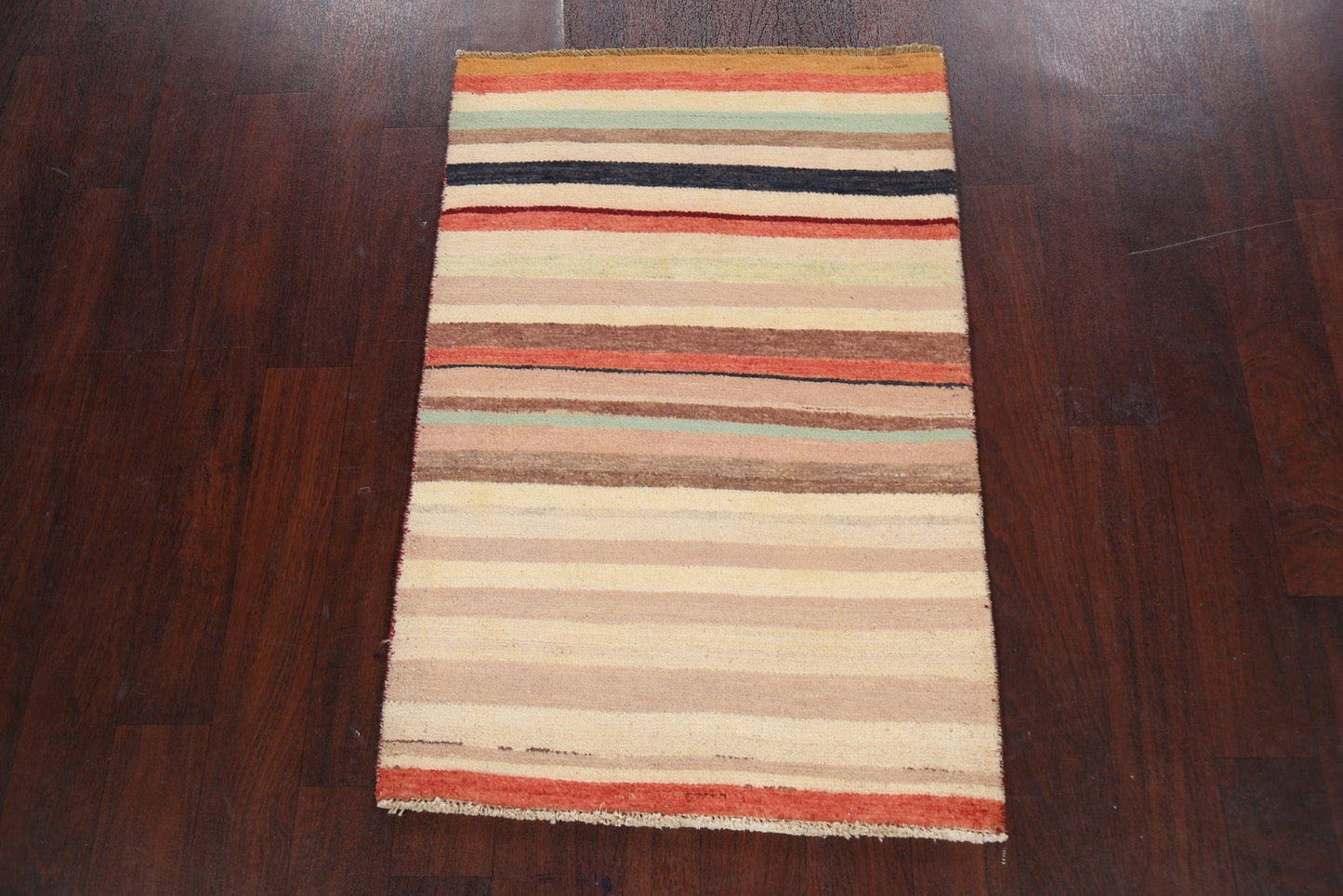 Stripe Gabbeh Kashkoli Oriental Area Rug 3x4