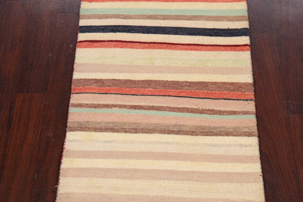 Stripe Gabbeh Kashkoli Oriental Area Rug 3x4