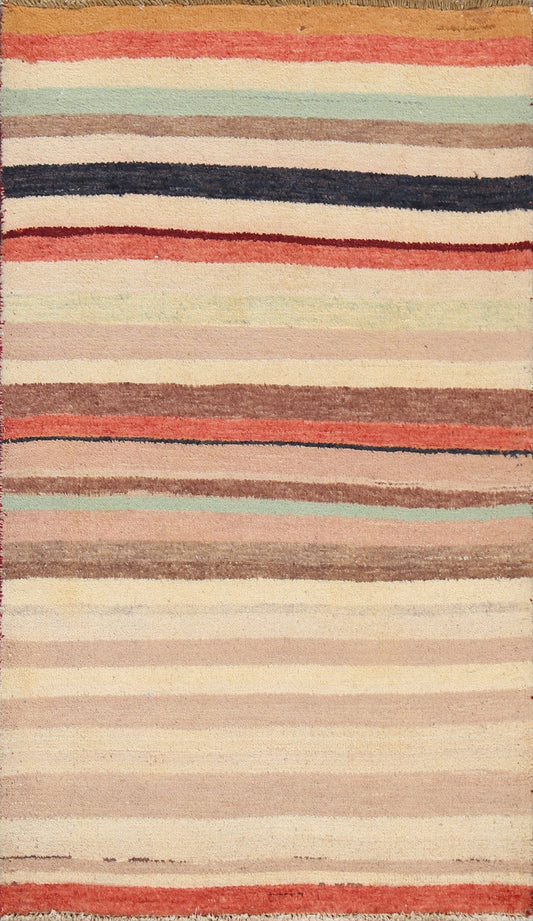 Stripe Gabbeh Kashkoli Oriental Area Rug 3x4