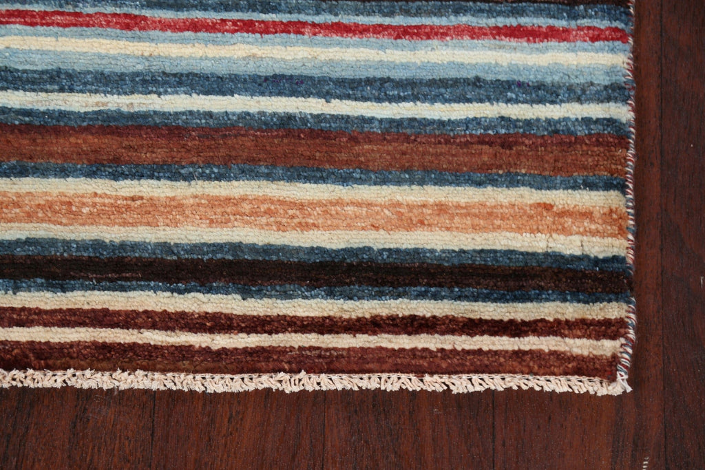 Stripe Gabbeh Kashkoli Oriental Area Rug 3x4