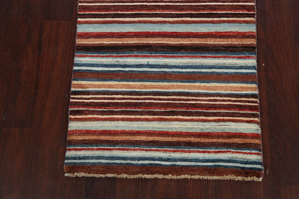 Stripe Gabbeh Kashkoli Oriental Area Rug 3x4