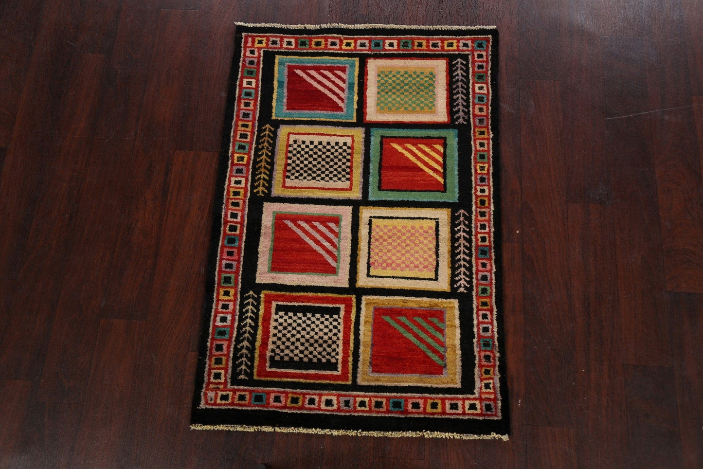 Geometric Gabbeh Kashkoli Oriental Area Rug 3x4