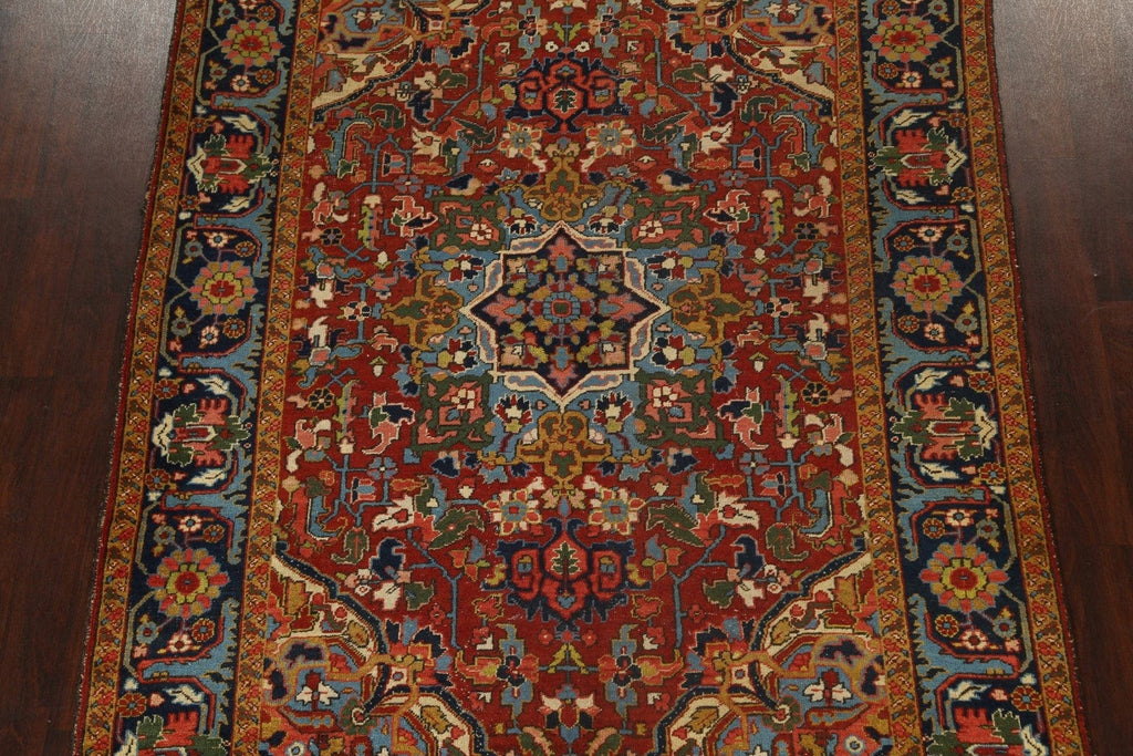 Antique Vegetable Dye Heriz Serapi Persian Area Rug 7x10