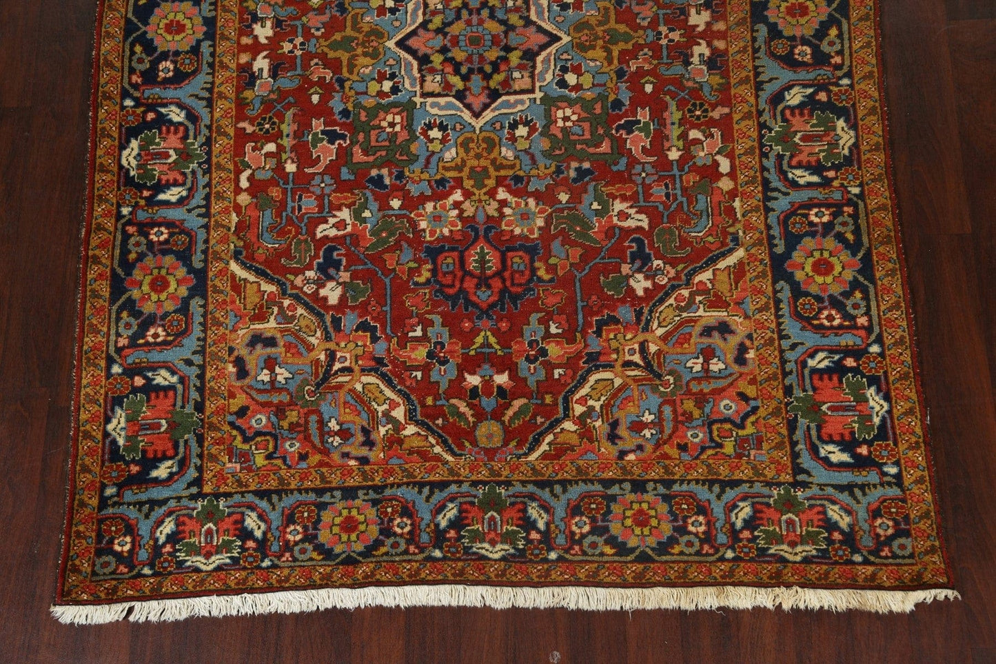 Antique Vegetable Dye Heriz Serapi Persian Area Rug 7x10