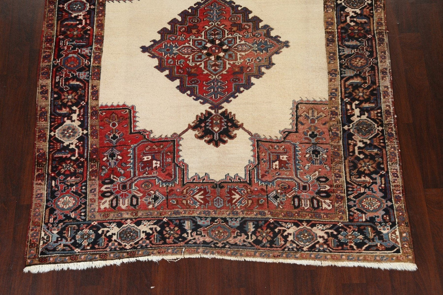 Antique 100% Vegetable Dye Heriz Persian Area Rug 7x8