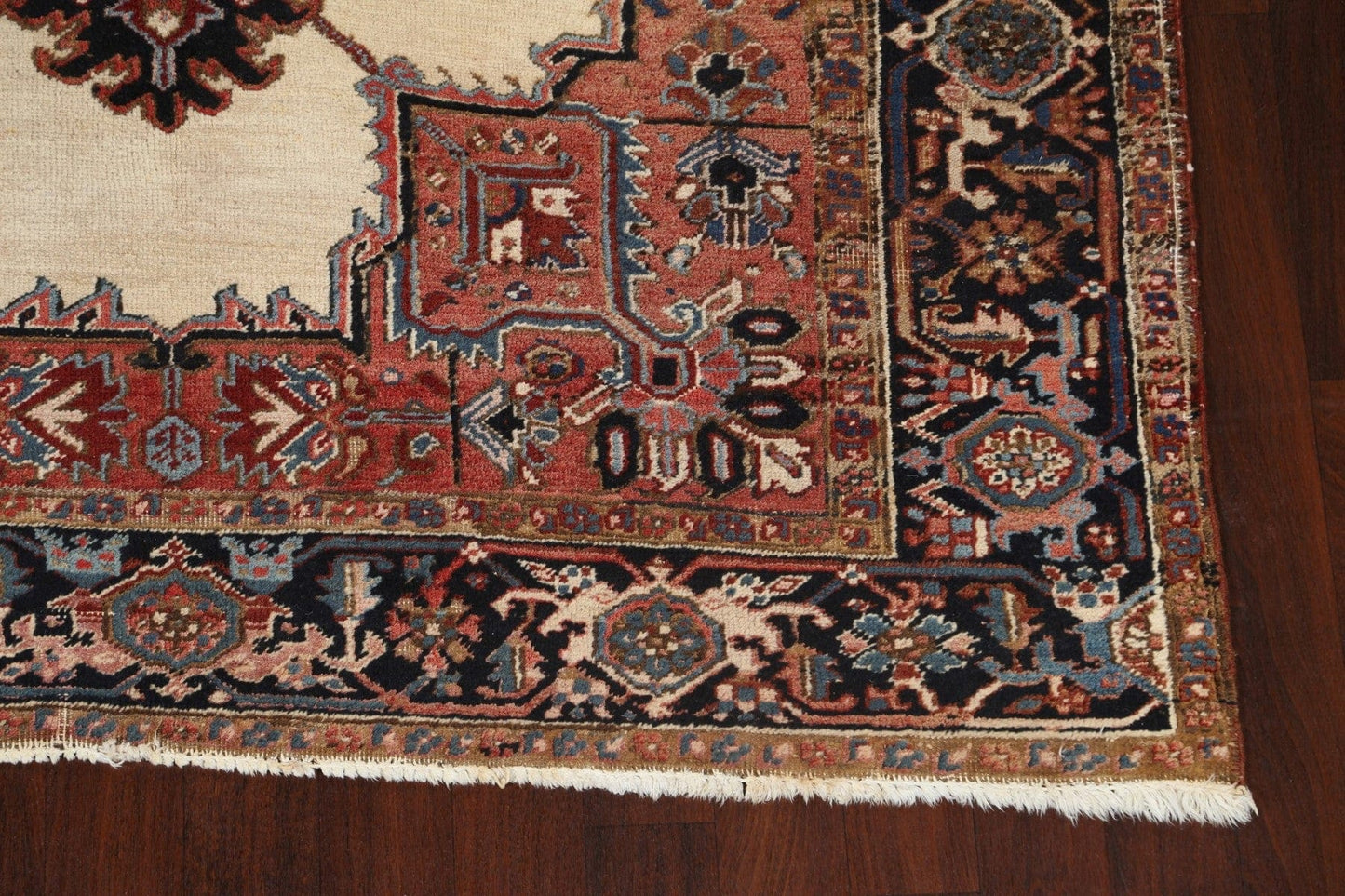 Antique 100% Vegetable Dye Heriz Persian Area Rug 7x8