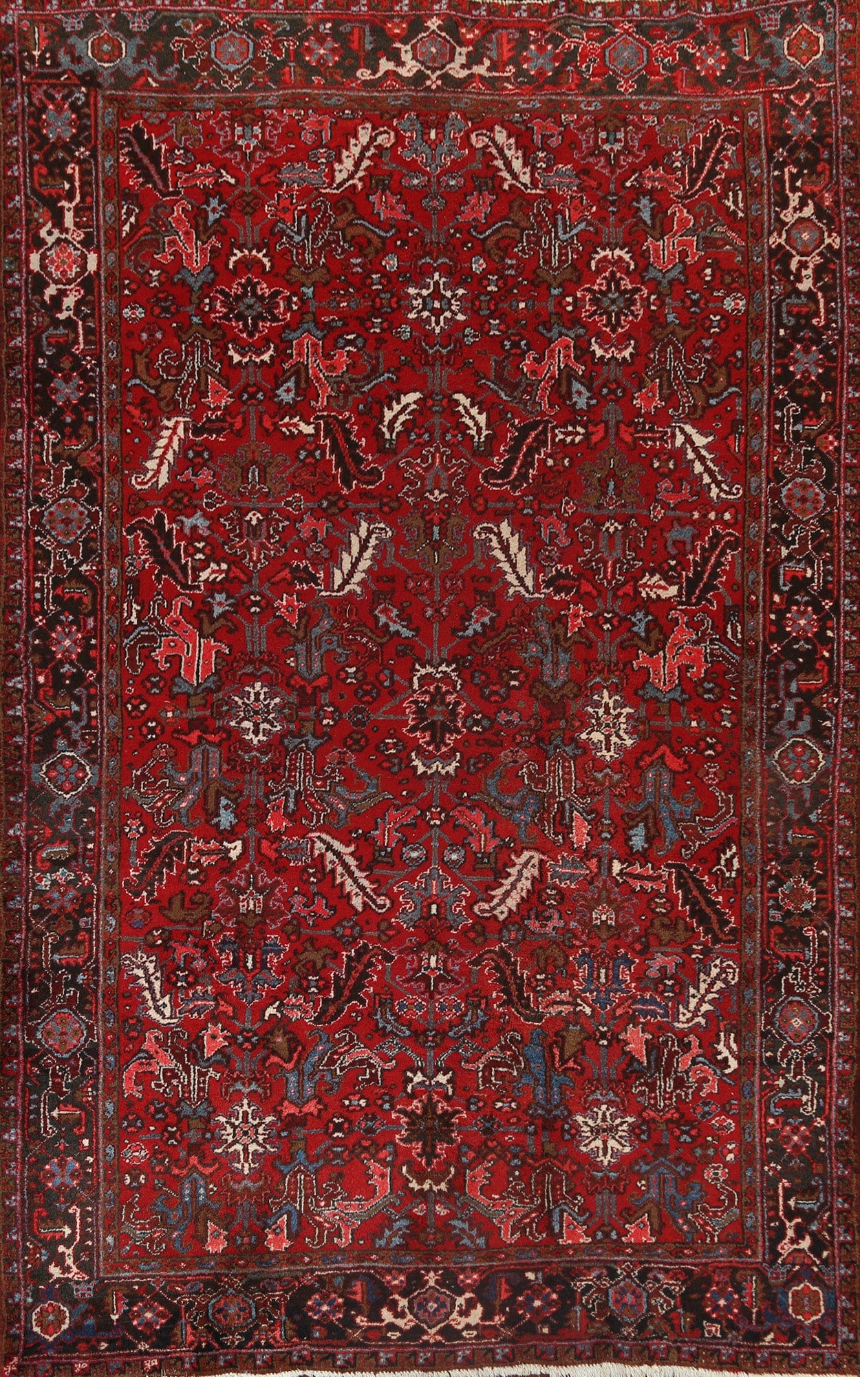 All-Over Red Heriz Persian Area Rug 8x11