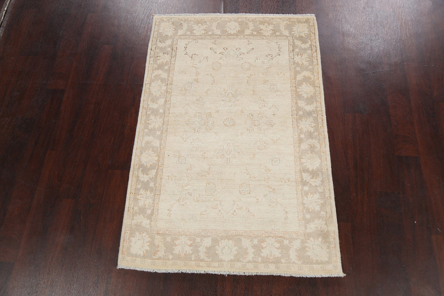 Vegetable Dye Muted Earth-tone Peshawar Chobi Oriental Area Rug 3x5