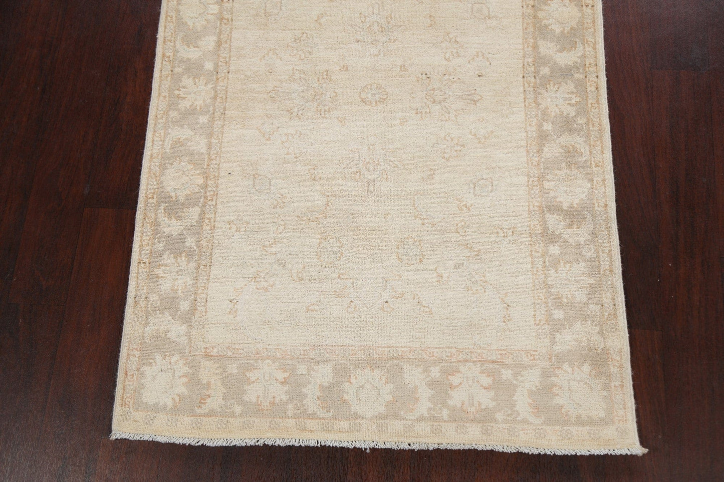 Vegetable Dye Muted Earth-tone Peshawar Chobi Oriental Area Rug 3x5