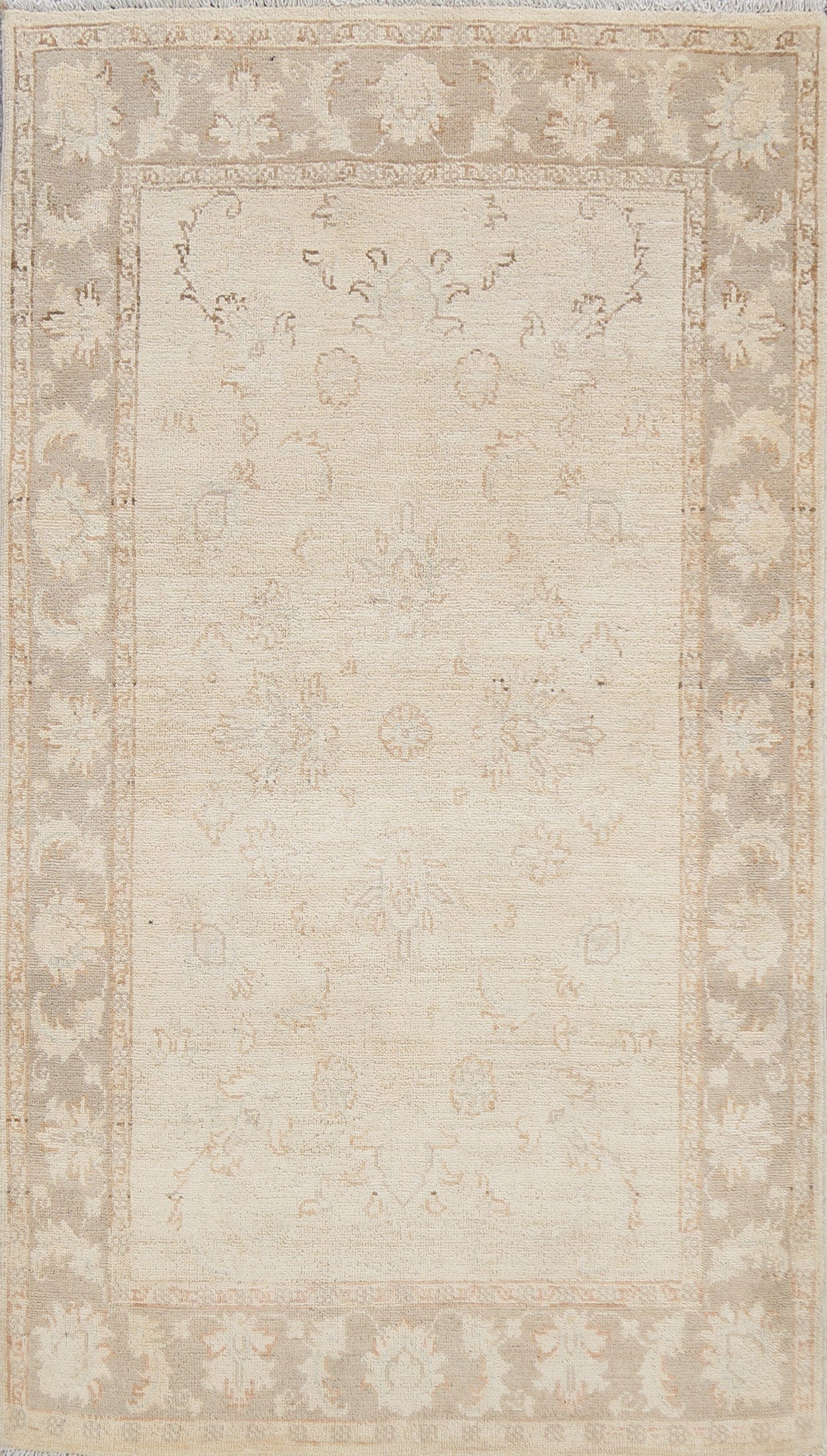 Vegetable Dye Muted Earth-tone Peshawar Chobi Oriental Area Rug 3x5