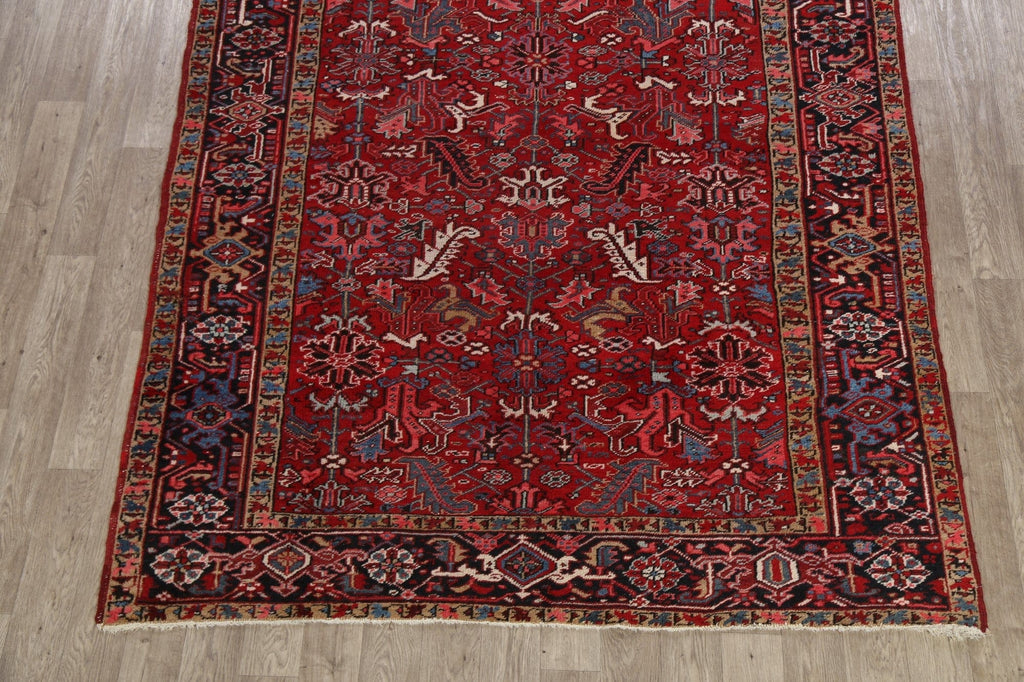 Vegetable Dye All-Over Geometric Heriz Persian Area Rug 7x8