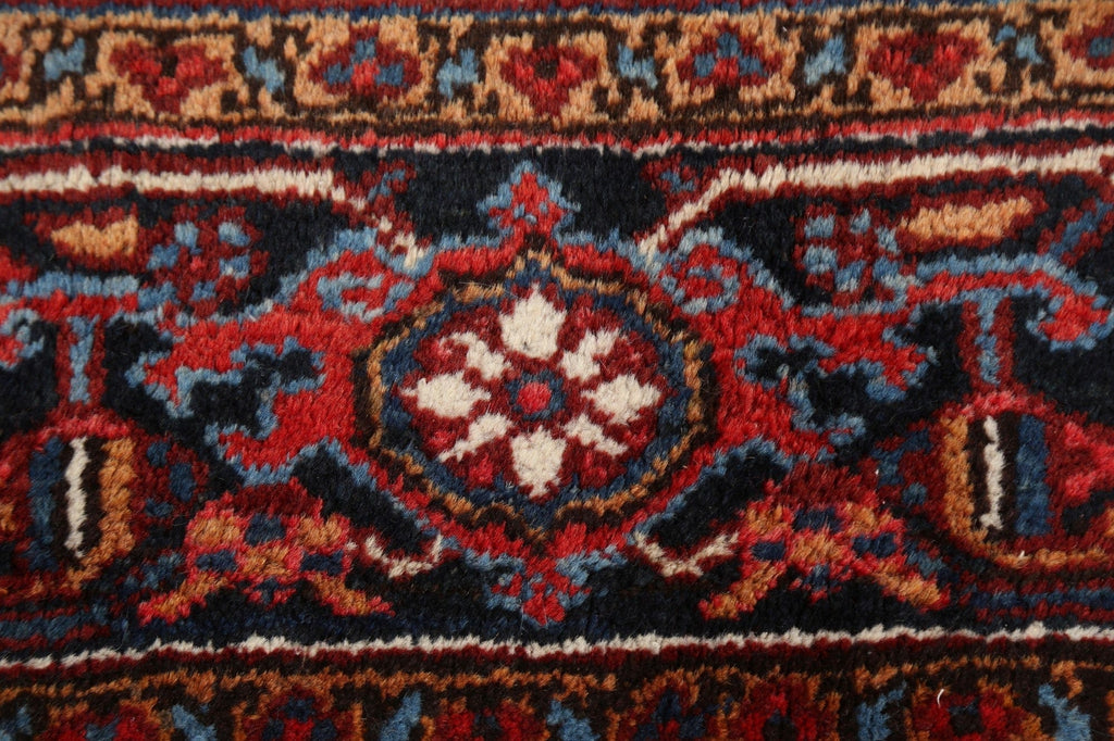 100% Vegetable Dye Geometric Heriz Persian Area Rug 7x10