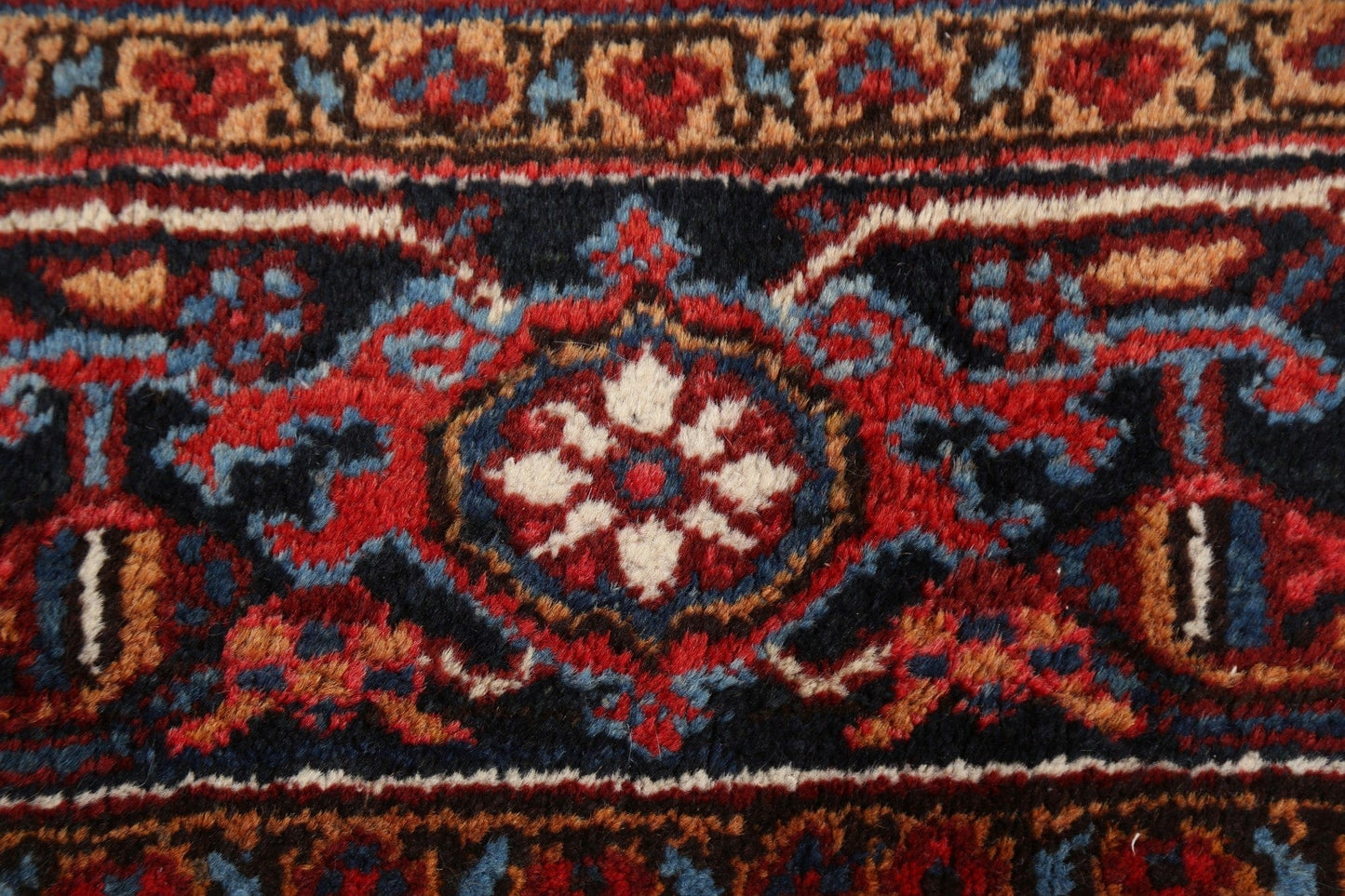 100% Vegetable Dye Geometric Heriz Persian Area Rug 7x10