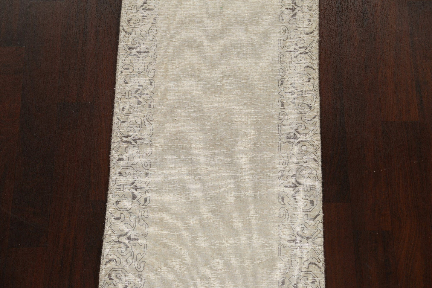 Muted Distressed Tabriz Persian Runner Rug 2x15