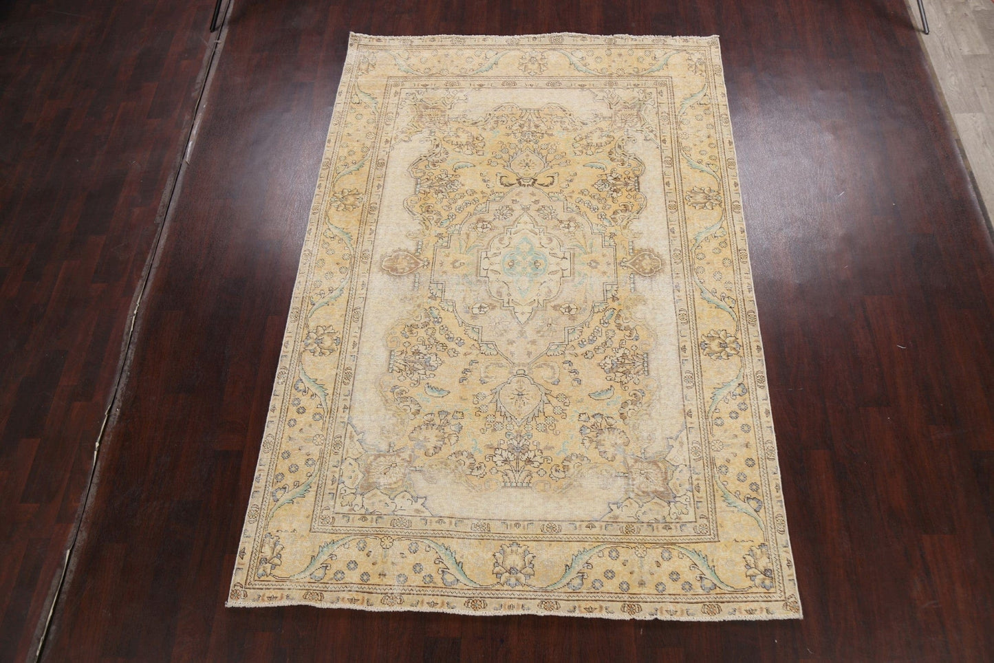 Floral Distressed Tabriz Persian Area Rug 6x9