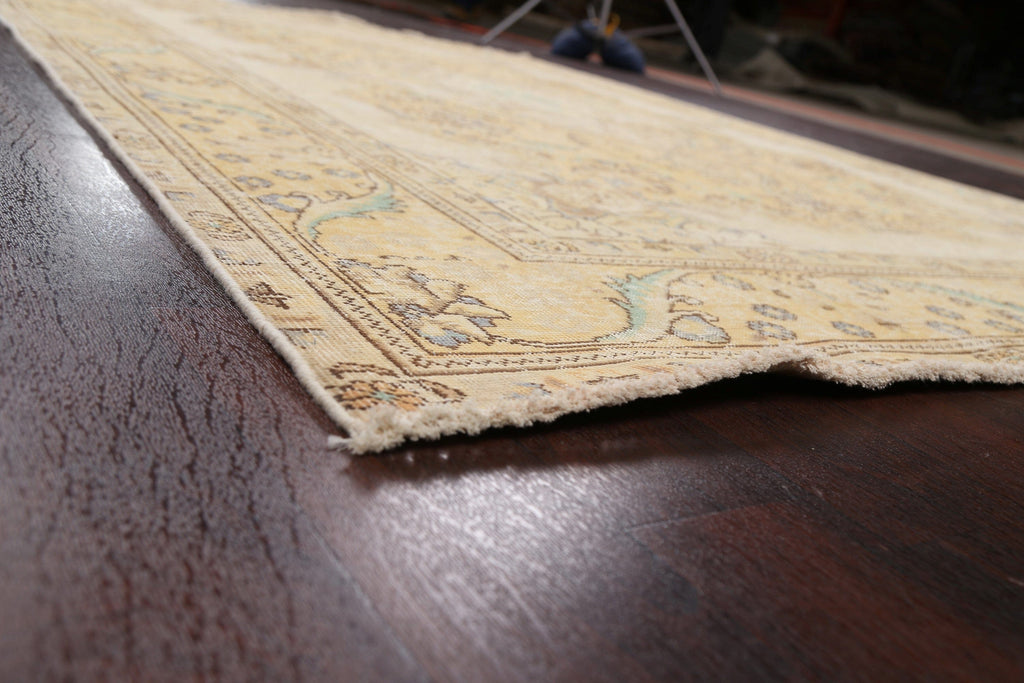 Floral Distressed Tabriz Persian Area Rug 6x9