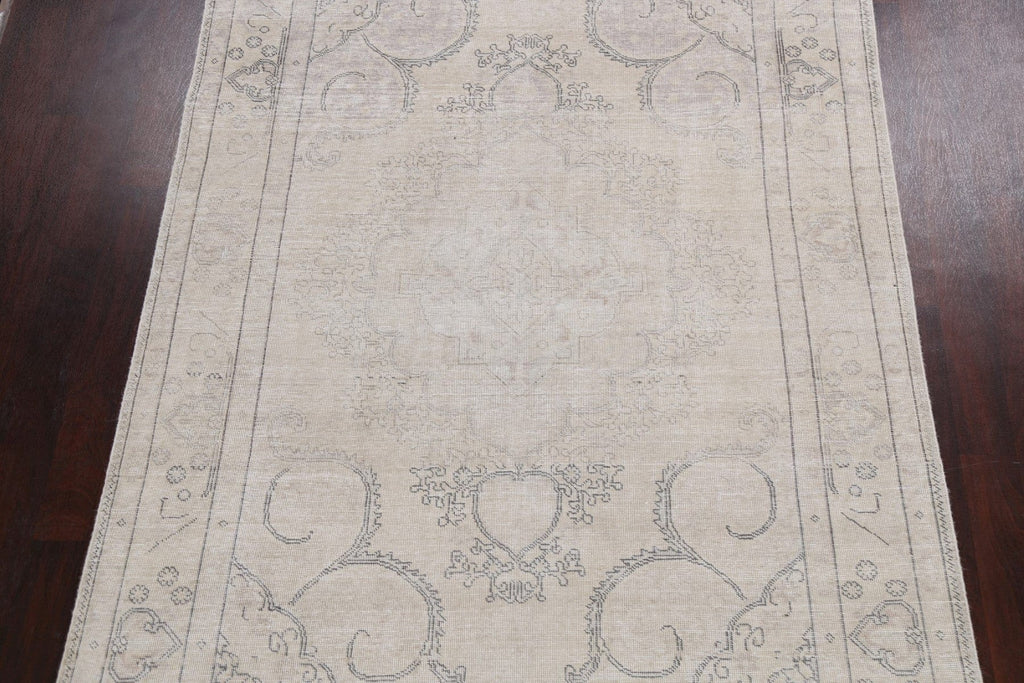 Muted Distressed Tabriz Persian Area Rug 6x9