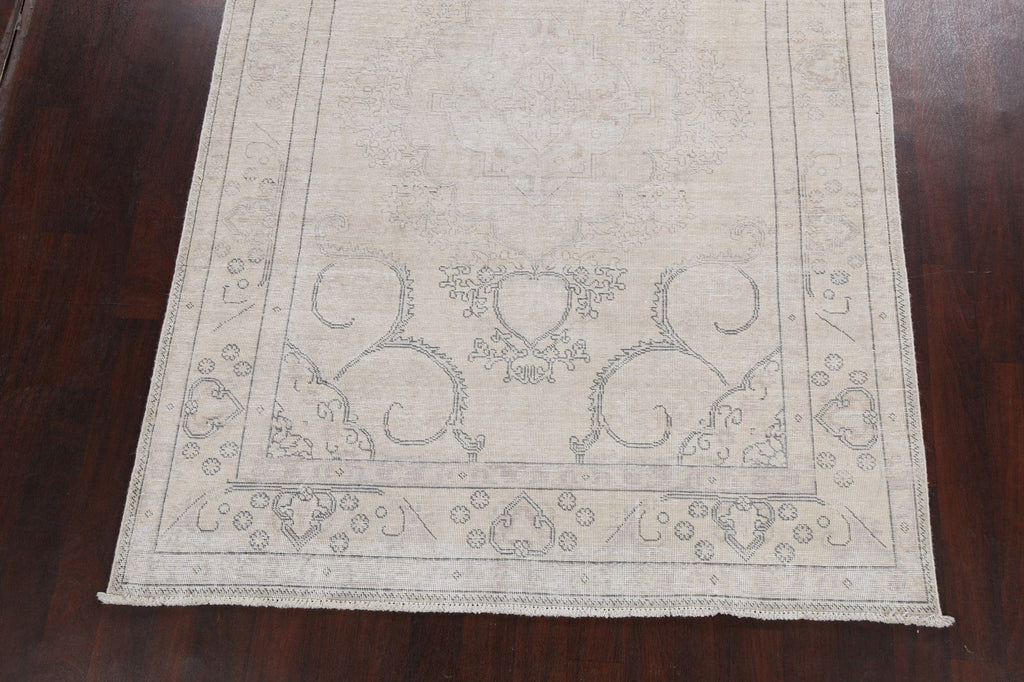 Muted Distressed Tabriz Persian Area Rug 6x9