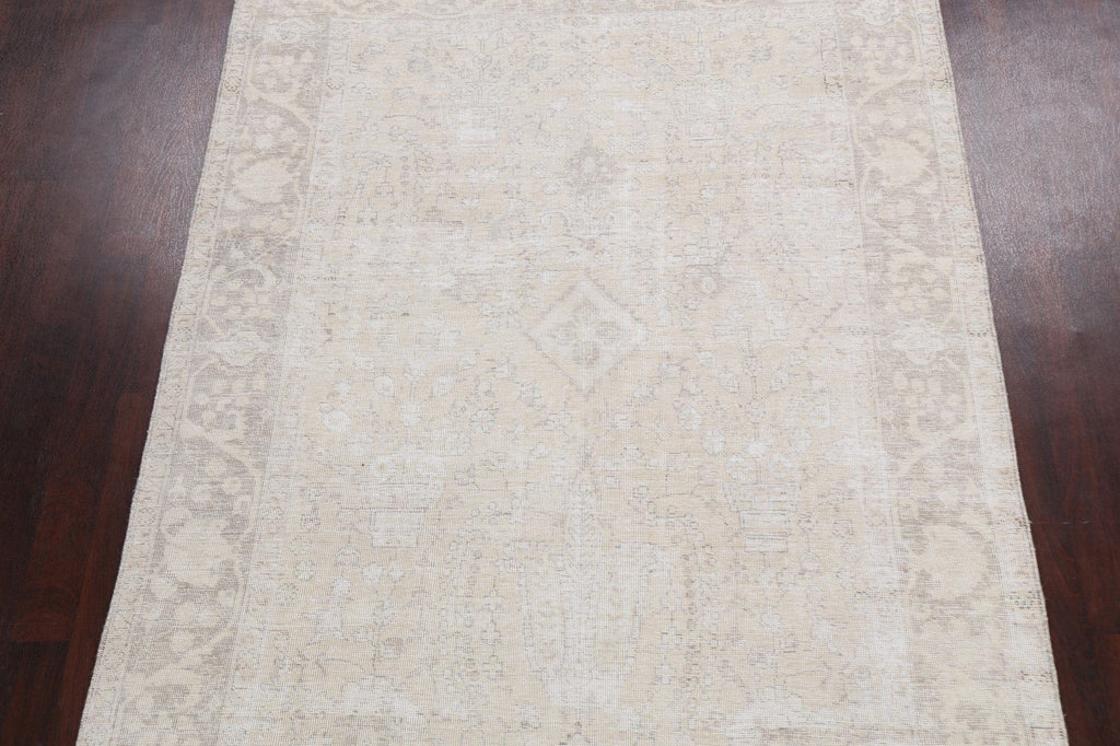 Muted Distressed Tabriz Persian Area Rug 6x9