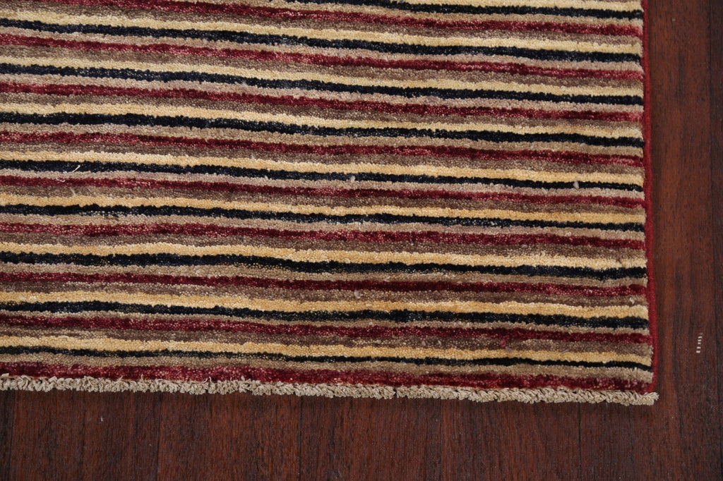 Modern Stripe Gabbeh Kashkoli Oriental Area Rug 3x5