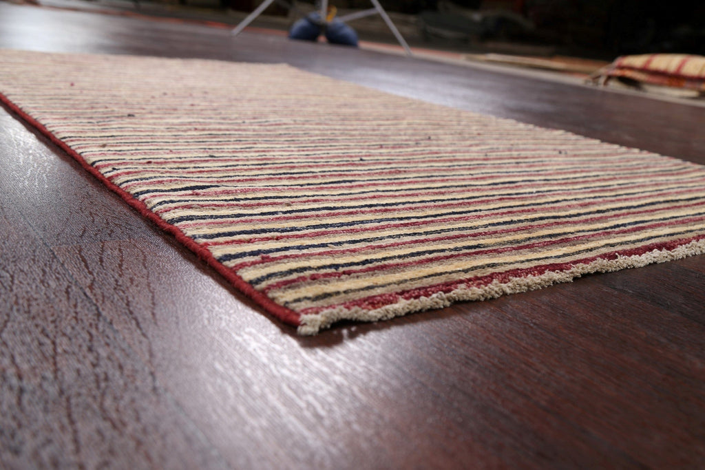 Modern Stripe Gabbeh Kashkoli Oriental Area Rug 3x5