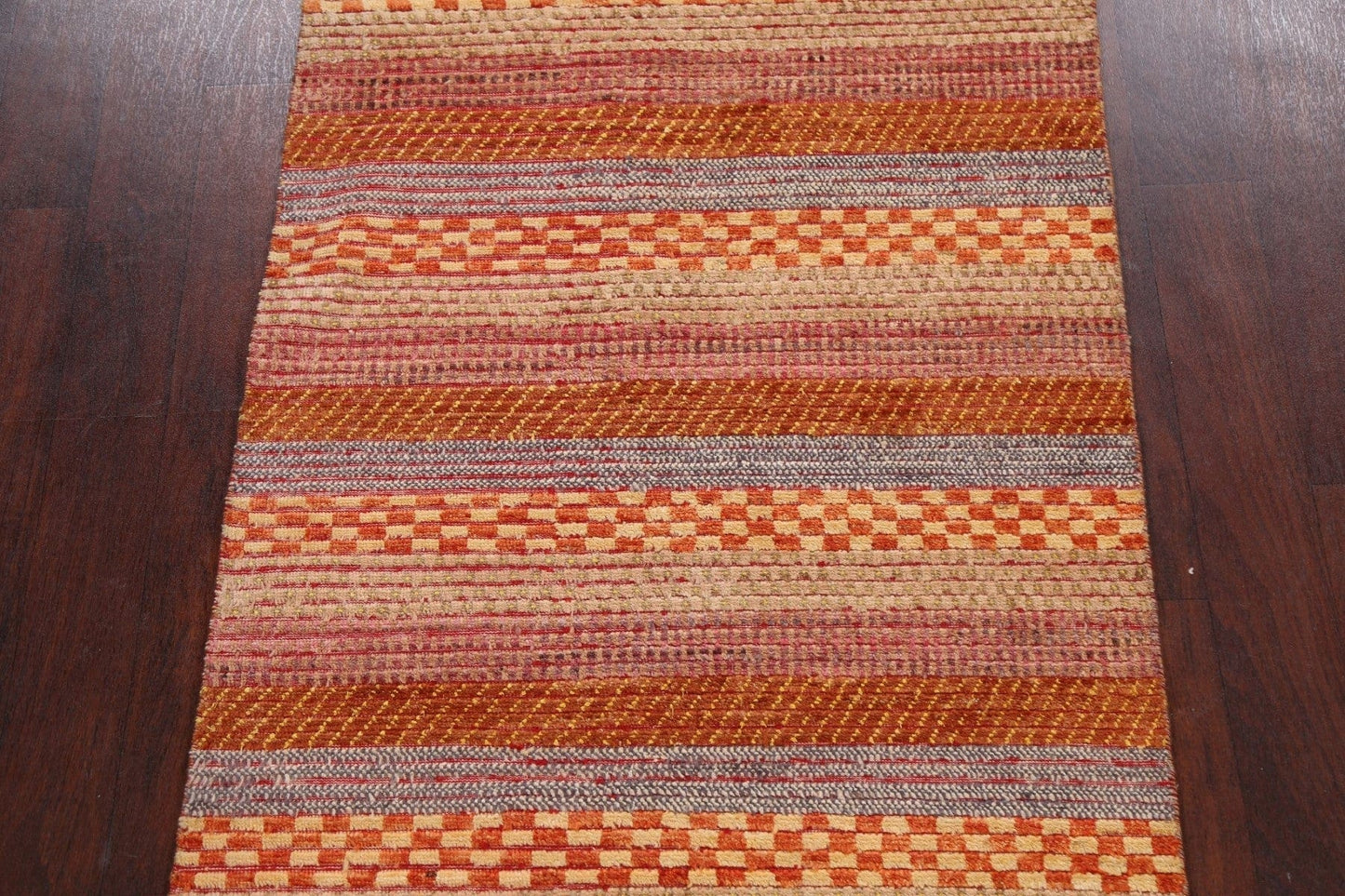 Checkered Stripe Gabbeh Kashkoli Oriental Area Rug 3x5