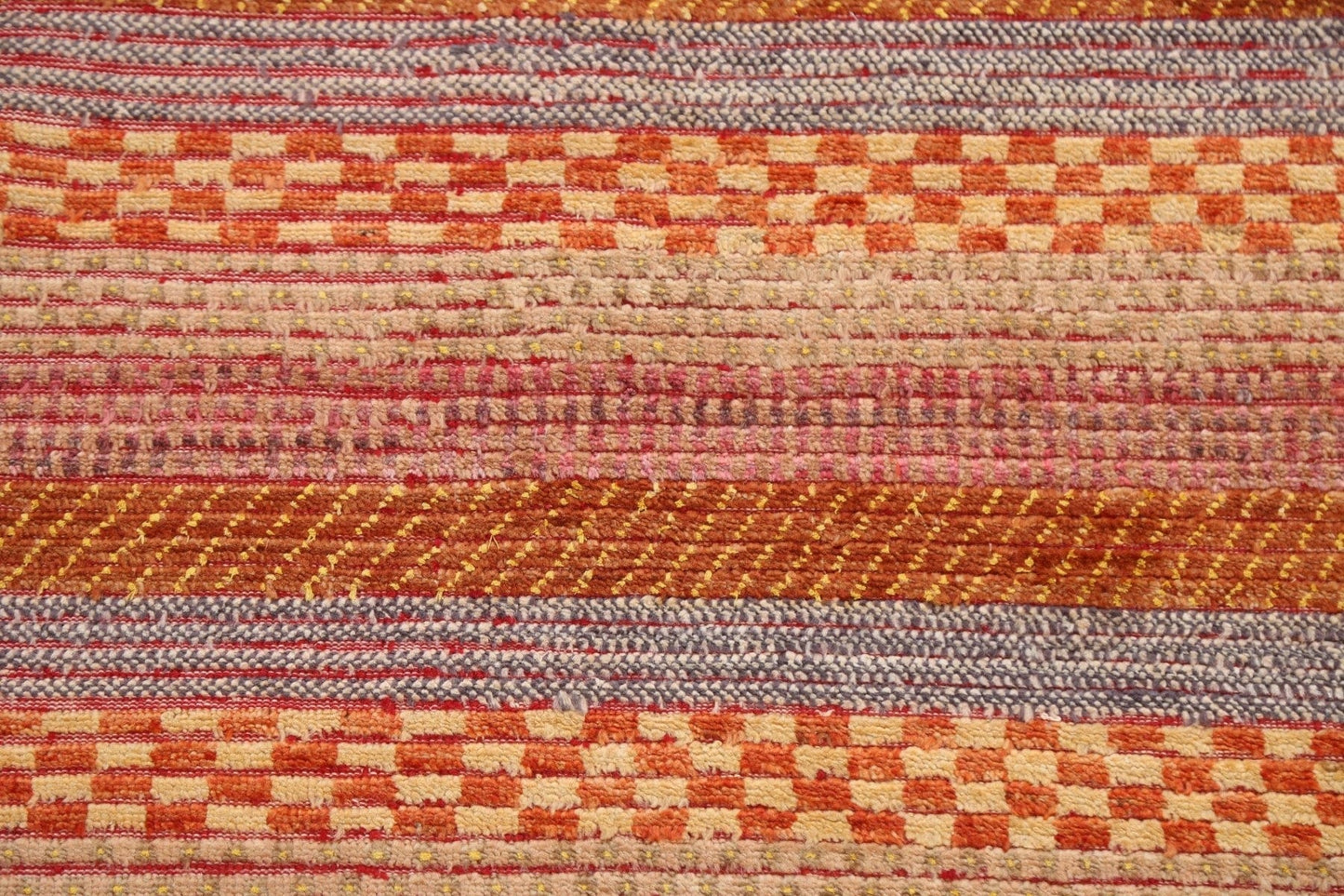 Checkered Stripe Gabbeh Kashkoli Oriental Area Rug 3x5