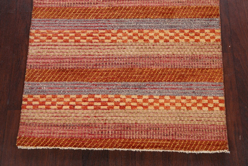 Checkered Stripe Gabbeh Kashkoli Oriental Area Rug 3x5